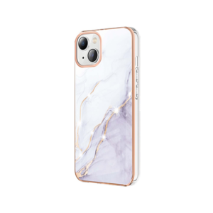 iPhone 15 - Deluxe™ Marble Silikone Cover - Hvid