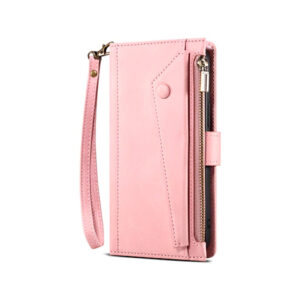 iPhone 15 - ESEBLE™ Læder Cover Etui M. Pung - Lyserød