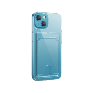 iPhone 15 Plus - DeLX™ Silikone Cover Med Kortholder - Gennemsigtig