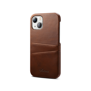 iPhone 15 Plus - NX Design Læder Cover M. Kortholder - Brun