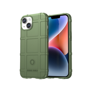 iPhone 15 Plus - RUGGED SHIELD™ Stødsikkert Håndværker Cover - Grøn