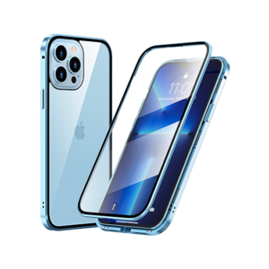 iPhone 15 Pro - MagGuard™ 360 Magnetisk Cover M. Hærdet glas - Sierra Blue