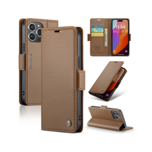 iPhone 15 Pro Max - CaseMe™ Neo Læder Cover / Pung - Brun