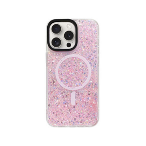 iPhone 15 Pro Max - MagSafe Glimmer Silikone Cover - Pink