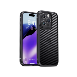 iPhone 15 Pro Max - iPAKY™ Full Carbon Stødsikkert Cover - Sort