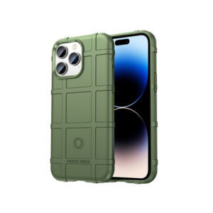 iPhone 15 Pro - RUGGED SHIELD™ Stødsikkert Håndværker Cover - Grøn