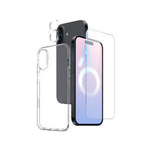 iPhone 16 - 3-i-1 Beskyttelsesæt Cover & Beskyttelsesglas