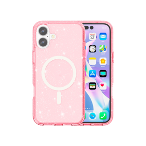 iPhone 16 - DeLX™ Glitter Silikone Cover M. MagSafe - Pink