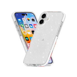 iPhone 16 Plus - DeLX™ Glitter Silikone Cover - Sølv