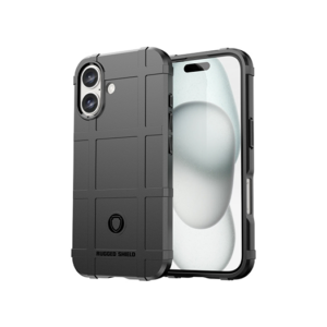 iPhone 16 Plus - RUGGED SHIELD™ Stødsikkert Håndværker Cover - Sort