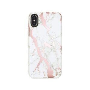 iPhone XS Max - SPARKLE Pilion Marble Cover - Hvid / Rose