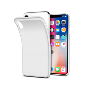 iPhone X/Xs - PRO+ Design Mat Slim Silikone Cover - Hvid/Gennemsigtig