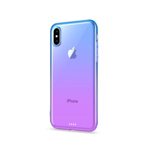 iPhone Xs Max Valkyrie Gradient Silikone Cover - Lilla / Blå