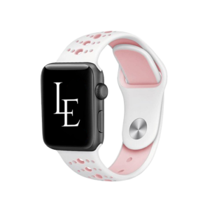 Apple Watch (42/44/SE/45/46/49mm) - L'Empiri™ Silikone Sportsrem - Hvid/Pink