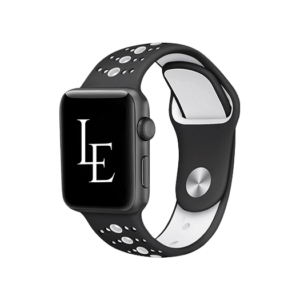 Apple Watch (42/44/SE/45/46/49mm) - L'Empiri™ Silikone Sportsrem - Sort/Hvid