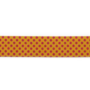 Foldeelastik M/Prikker, Orange/Pink, 19 MM